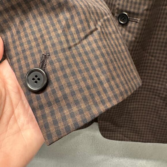 Ermenegildo Zegna Fabric Blazer Mens 48 L Custom Jacket Brown Wool Sport Coat - Picture 5 of 9